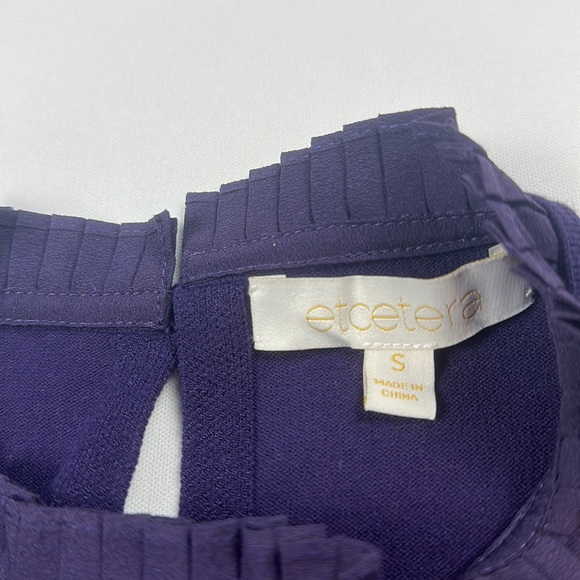 Etcetra purple sweater dress with long sleeve and ruffle detail. Size small - Picture 4 of 10